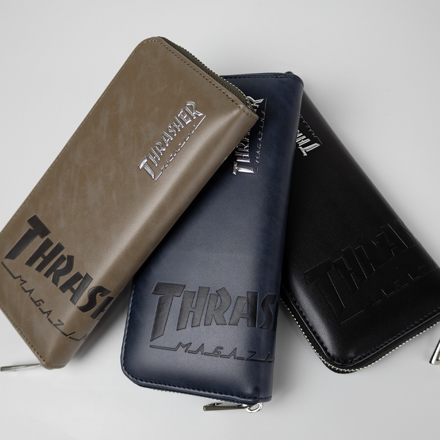THRASHER 財布 メンズ 長財布 ラウンドファスナー ブランド 大人