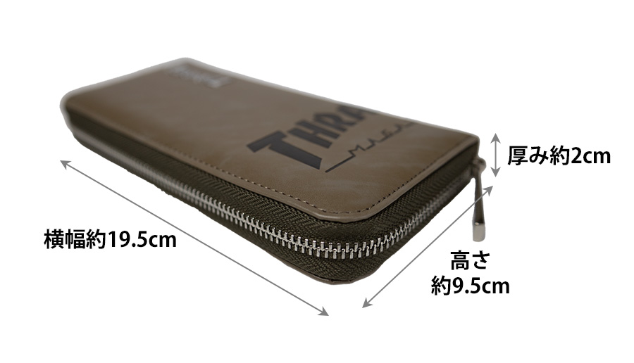 ラウンドファスナー 長財布 THRASHER（スラッシャー） 財布 メンズ 長財布 ラウンドファスナー