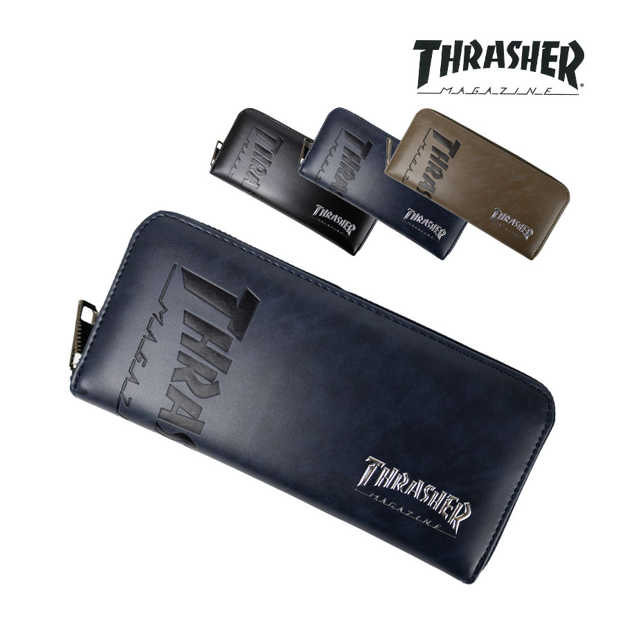 THRASHER（スラッシャー） 財布 メンズ 長財布 ラウンドファスナー