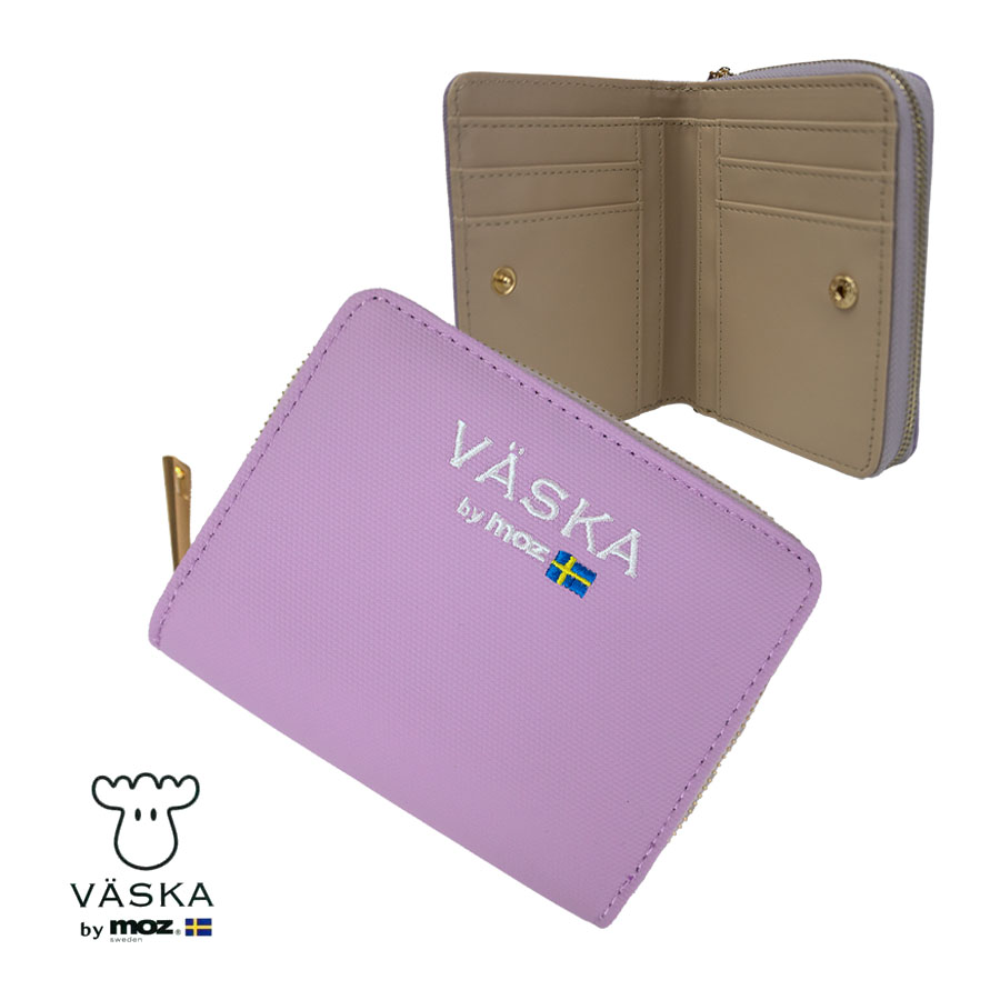 VASKA 財布 レディース 二つ折り ラウンドファスナー 小銭入れ 札入れ