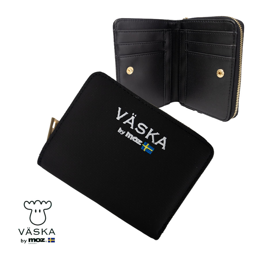 VASKA 財布 レディース 二つ折り ラウンドファスナー 小銭入れ 札入れ 