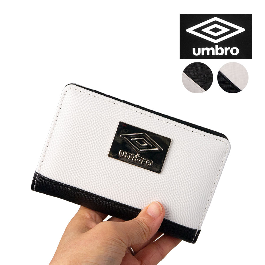 財布 メンズ 二つ折り 深札入れ ミドルウォレット メタル ロゴ シンプル おしゃれ かっこいい バイカラー umbro アンブロ UMS-0093｜kaban-soko