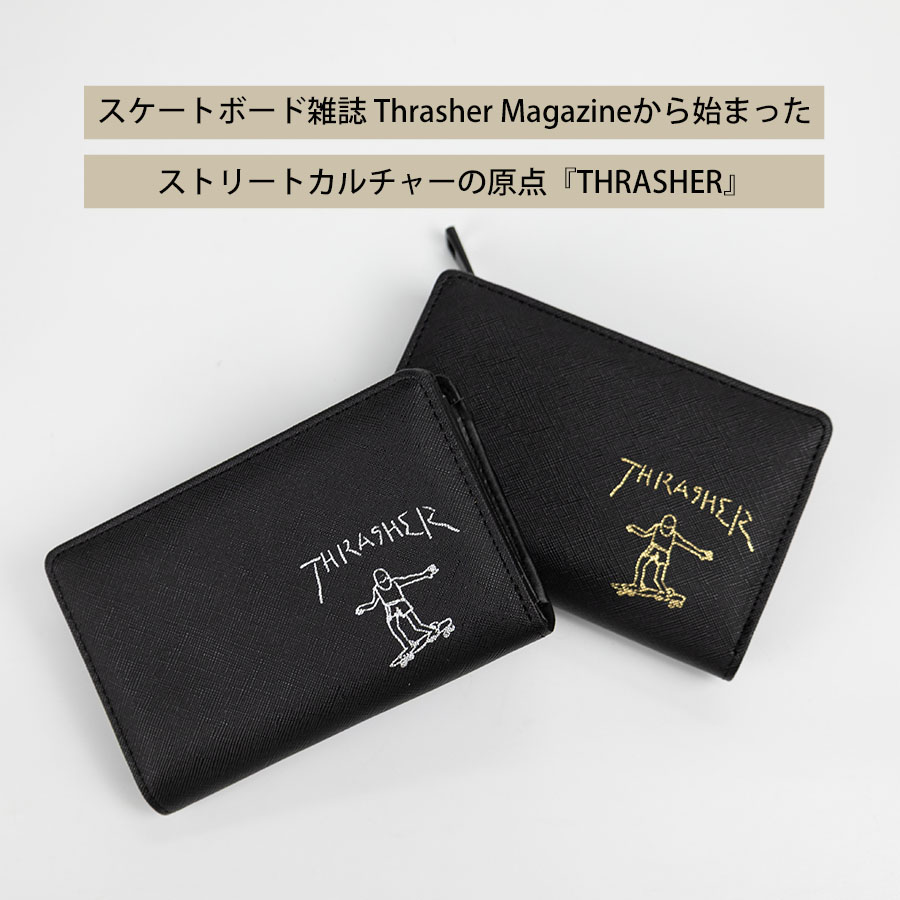 THRASHER（スラッシャー） 財布 メンズ 二つ折り ミドルウォレット 深