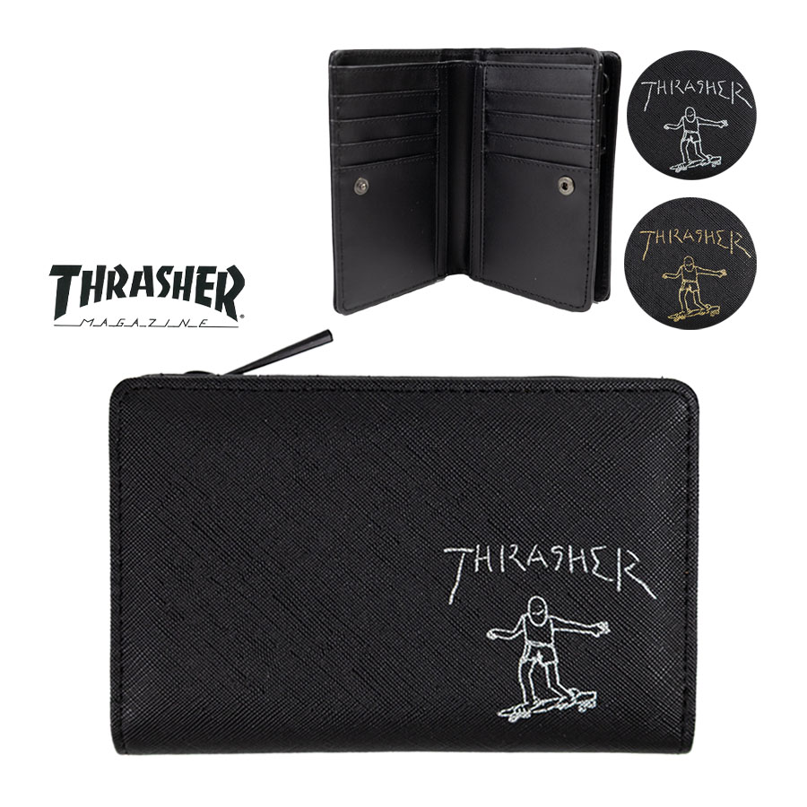 THRASHER（スラッシャー） 財布 メンズ 二つ折り ミドルウォレット 深