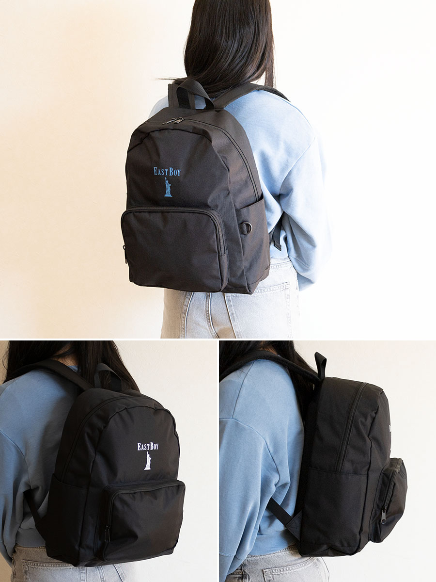EAST BOY ブラックコート 自由の女神 イーストボーイ EASTBOY リュックサック レディース ブランド 大容量 21L A4 PC