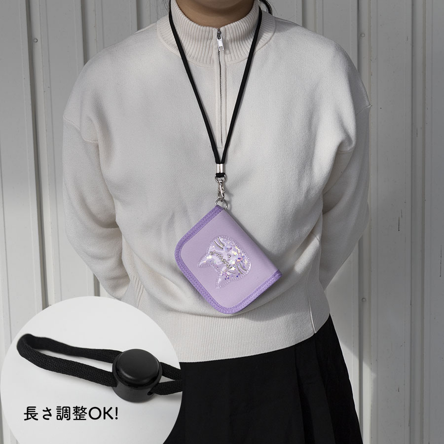 二つ折り財布 メンズ レディース 折りたたみ財布 首掛け コンパクト