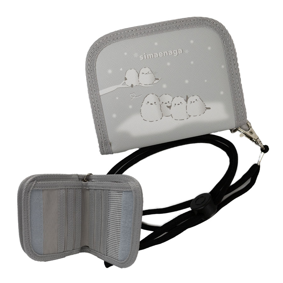 二つ折り財布 メンズ レディース 折りたたみ財布 首掛け コンパクト