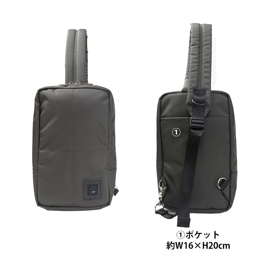 waku（ワク） ボディバッグ メンズ 斜めがけ ワンショルダー カードが