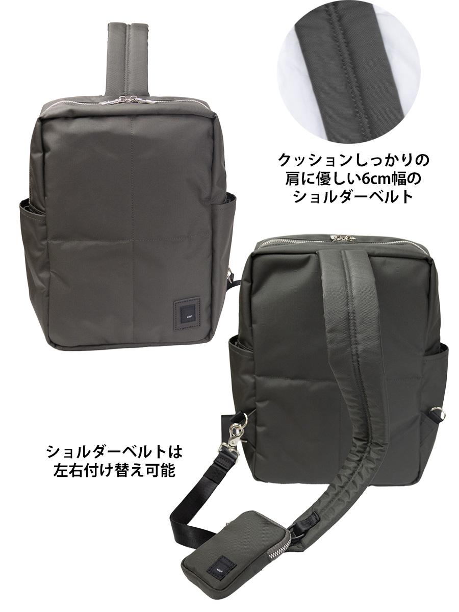 waku ボディバッグ メンズ 斜めがけ 大きめ A4 ワンショルダー