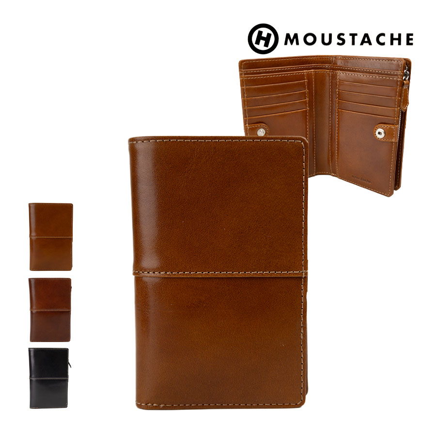 革財布 メンズ 革のいい匂いします。 MOUSTACHE（ムスタッシュ） 財布 メンズ 二つ折り 本革 革 レザー