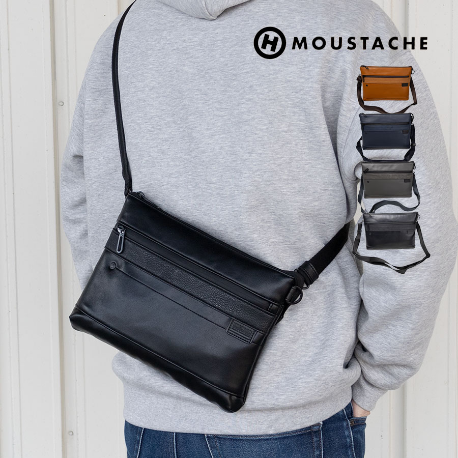 MOUSTACHE ムスタッシュ ボストンバッグ ショルダー 2way ブラウン MOUSTACHE ショルダーバッグ メンズ 2way b5 軽い 小さめ 斜