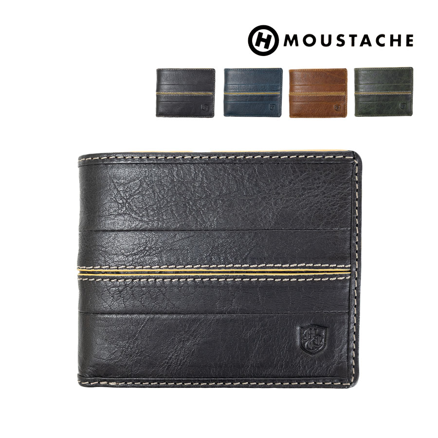 MOUSTACHE（ムスタッシュ） 財布 メンズ 二つ折り 本革 革 レザー 小銭