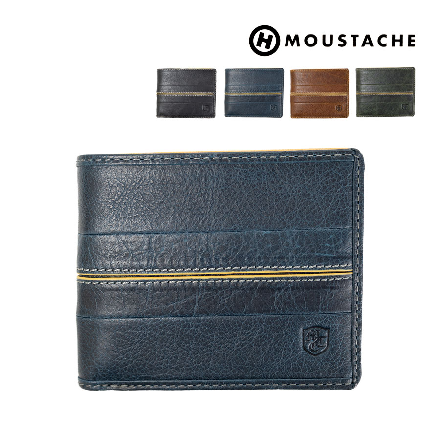 MOUSTACHE（ムスタッシュ） 財布 メンズ 二つ折り 本革 革 レザー 小銭