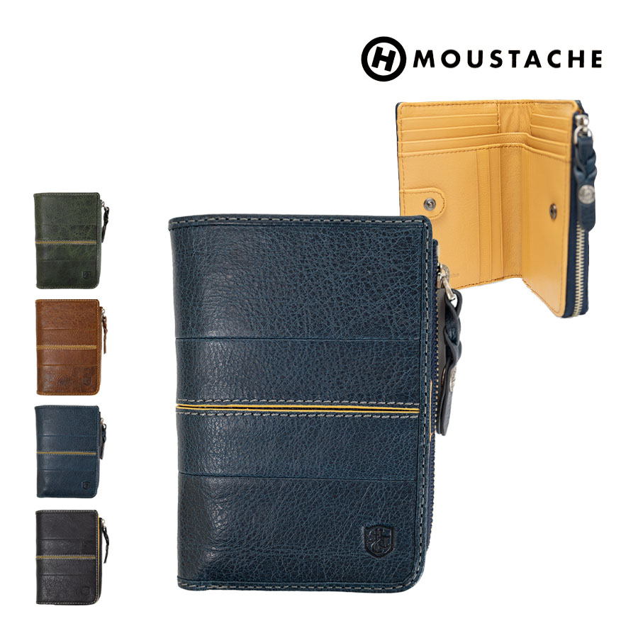 MOUSTACHE（ムスタッシュ） 財布 メンズ 二つ折り 本革 革 レザー 小銭