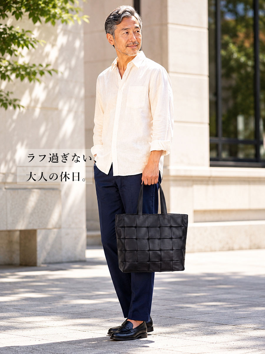 DOUBLES レザートートバッグ ネイビー A4収納可 ビジネス 大容量 DOUBLES（ダブルス） トートバッグ メンズ レディース a4 肩掛け