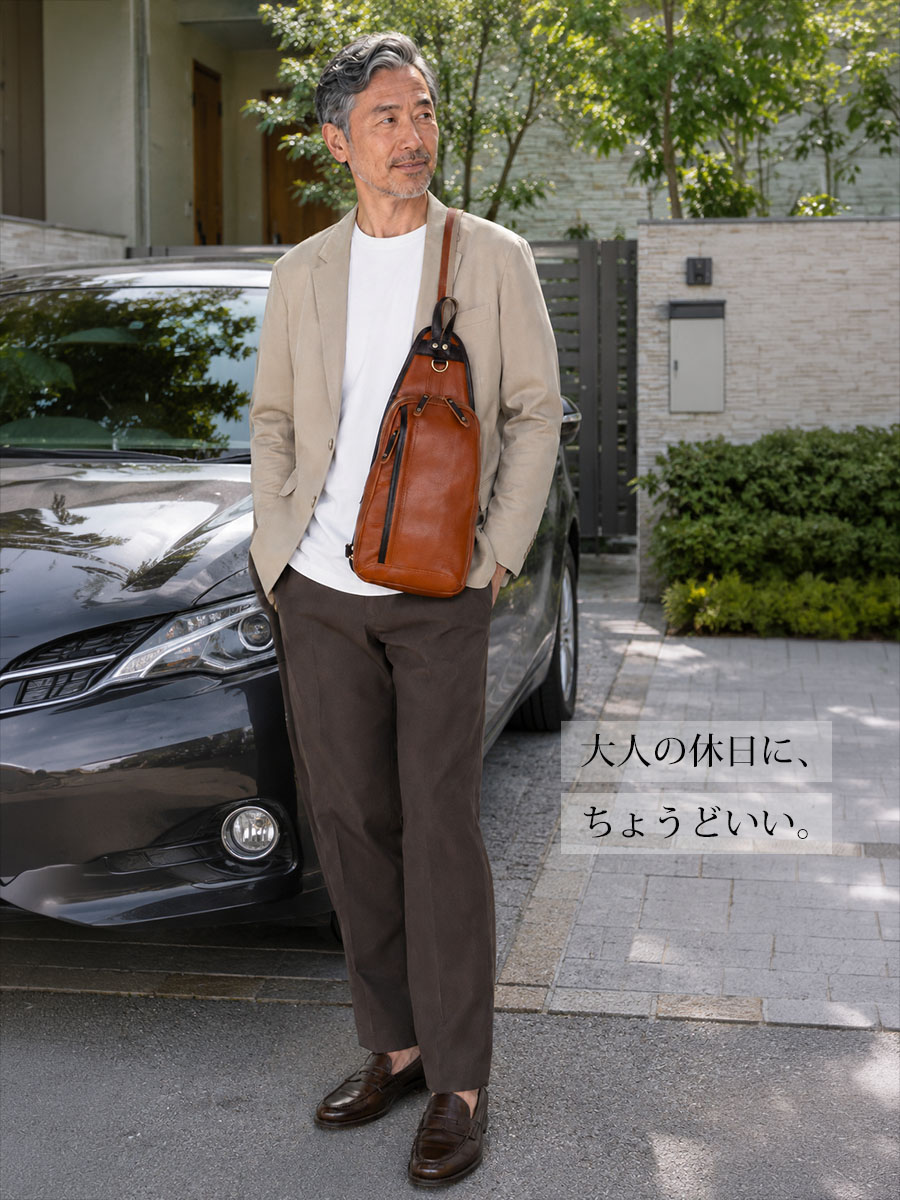 DOUBLES（ダブルス） ボディバッグ メンズ 50代 40代 60代 革 ブランド
