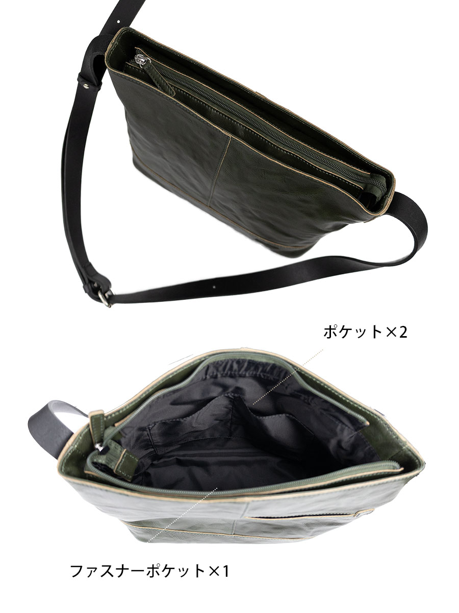 DOUBLES（ダブルス） ショルダーバッグ メンズ 本革 革 レザー a4 b5