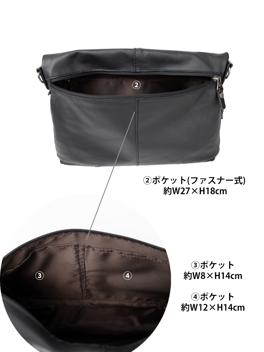 DOUBLES ダブルス 本革 かぶせ型 メンズ ショルダーバッグ 斜め