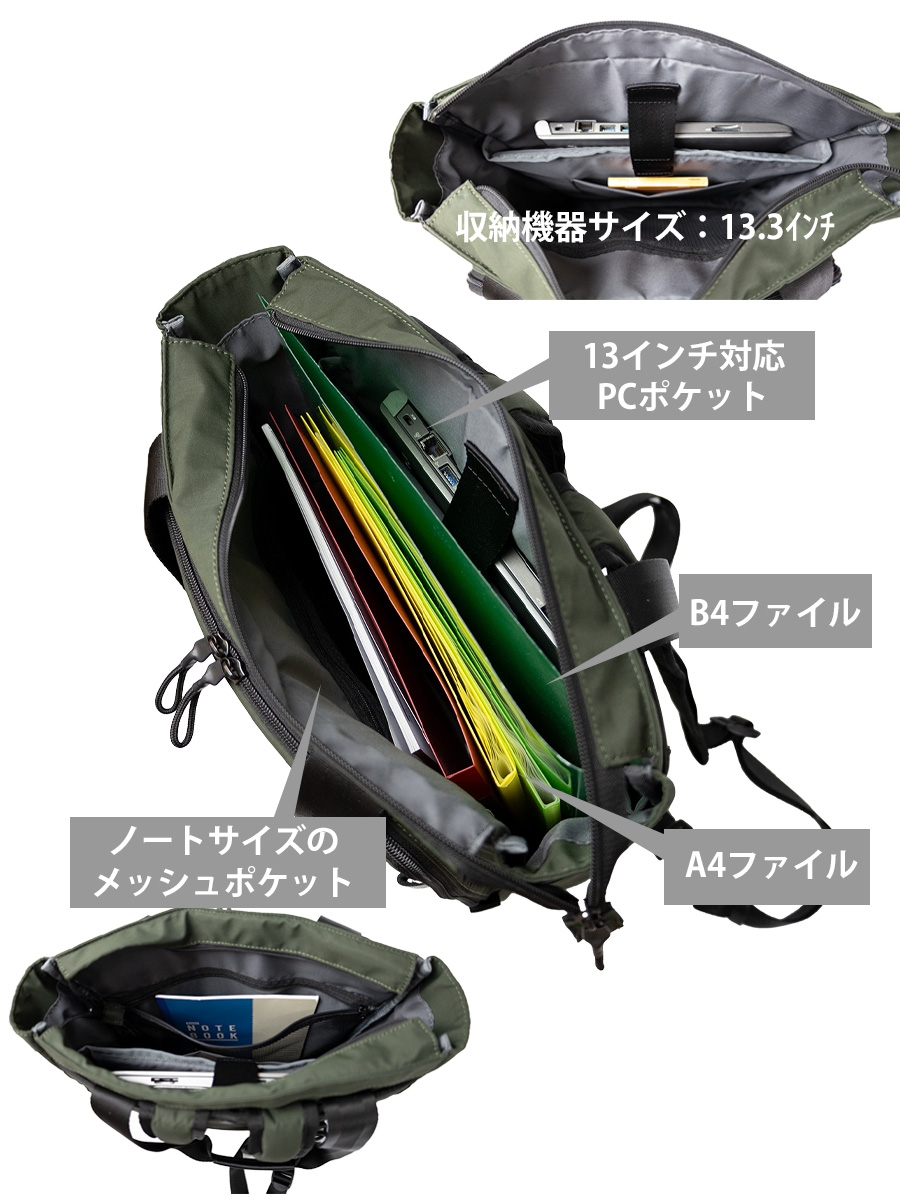 moustache on time トートバッグ メンズ 2way リュックサック 撥