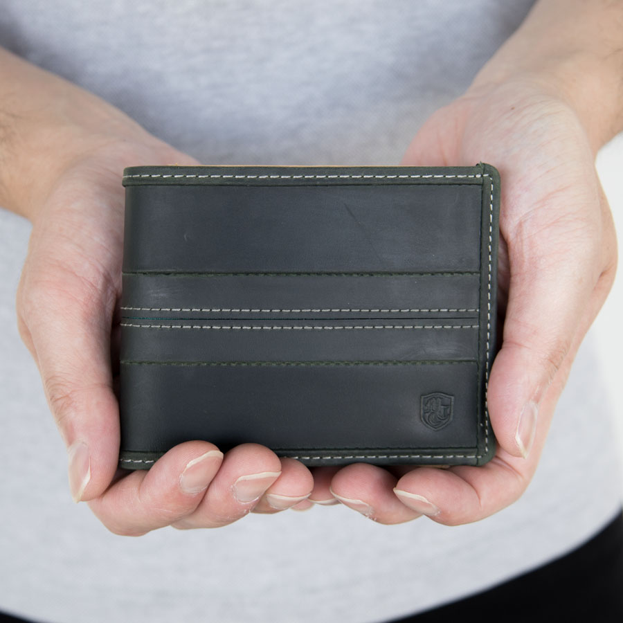財布 メンズ 2つ折り 本革 二つ折り財布 ブランド おすすめ 小銭入れあり カード 40代 50代 使いやすい 緑 金運 プレゼント MOUSTACHE DBR-5403 | MOUSTACHE | 09