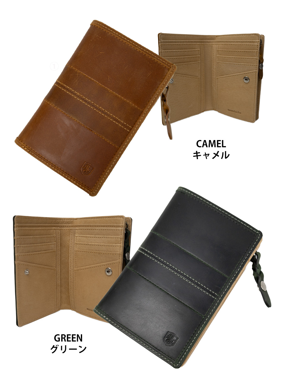 MOUSTACHE（ムスタッシュ） 財布 メンズ 二つ折り 革 ブランド 二