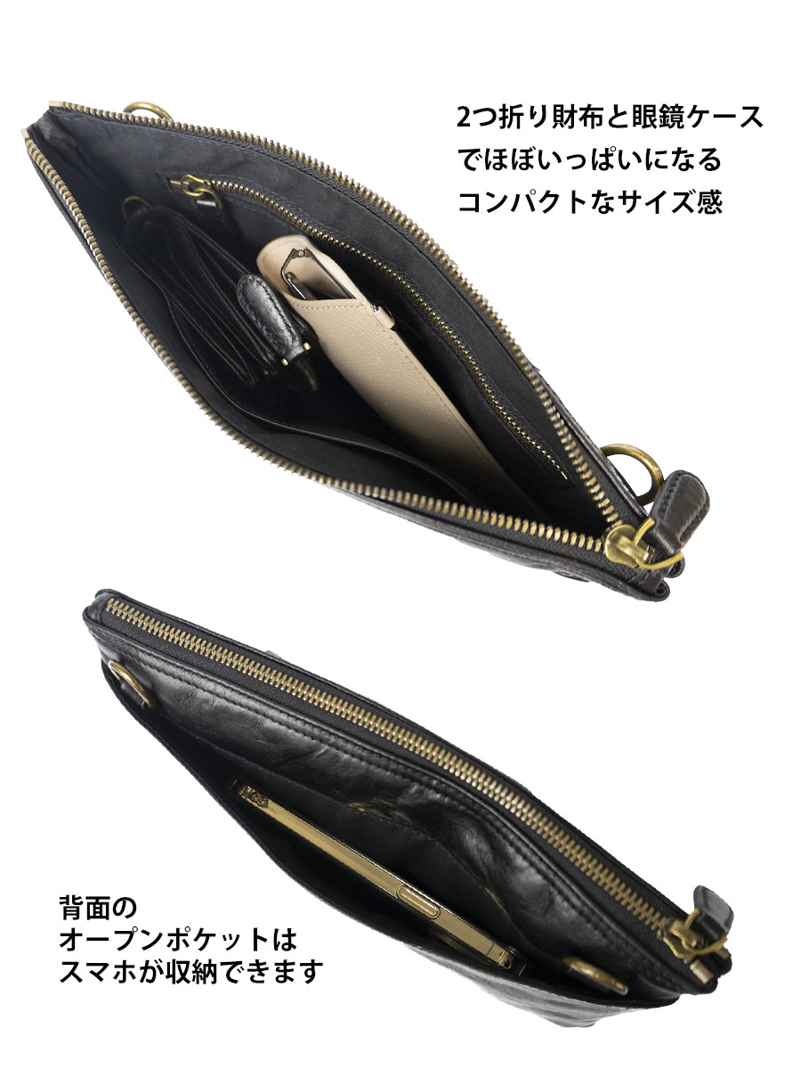 DOUBLES ショルダーバッグ メンズ 小さい 斜めがけ 本革 革