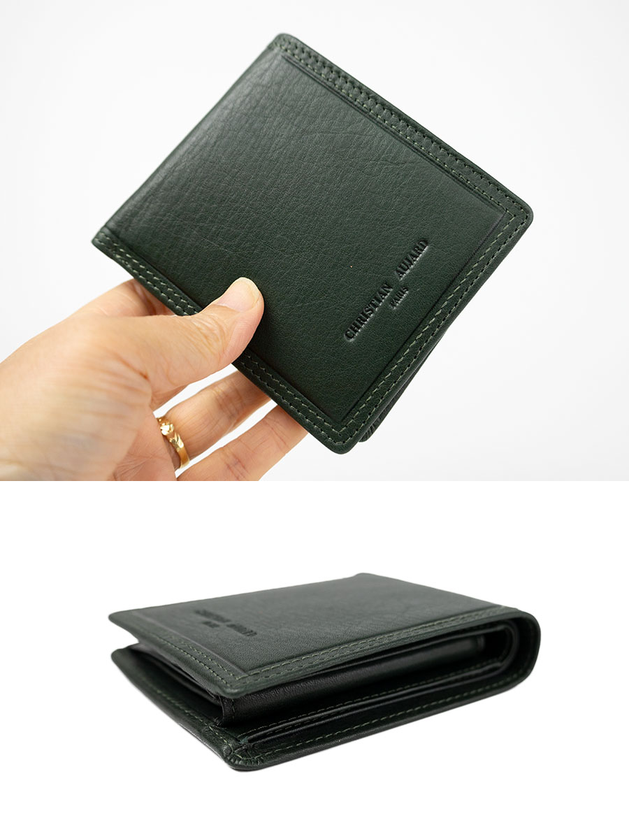 二つ折り財布 メンズ ブランド 本革 革 レザー かぶせ 金運財布 ウォレット 札入れ おしゃれ エレガント フォーマル 緑 茶 黒 グリーン ブラウン ブラック CHRISTIAN AUJARD クリスチャンオジャール ソフトタッチブル CA-0004 CHRISTIAN AUJARD（クリスチャンオジャール） 財布 メンズ 二つ折り 本