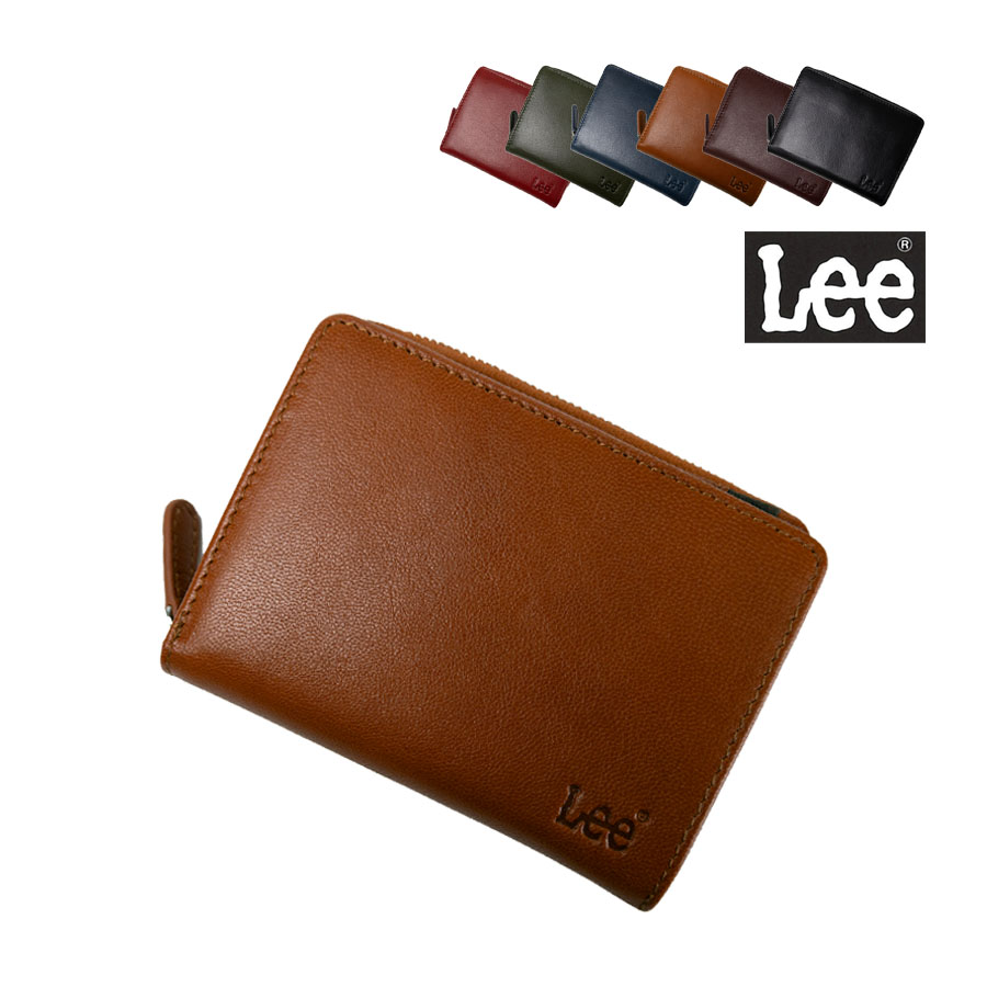 [手染]牛ヌメ革　本革　ミドルウォレット　二つ折り財布　ダークブルー　紺　トラ柄 Lee リー 財布 メンズ 二つ折り 二つ折り財布 ミドルウォレット