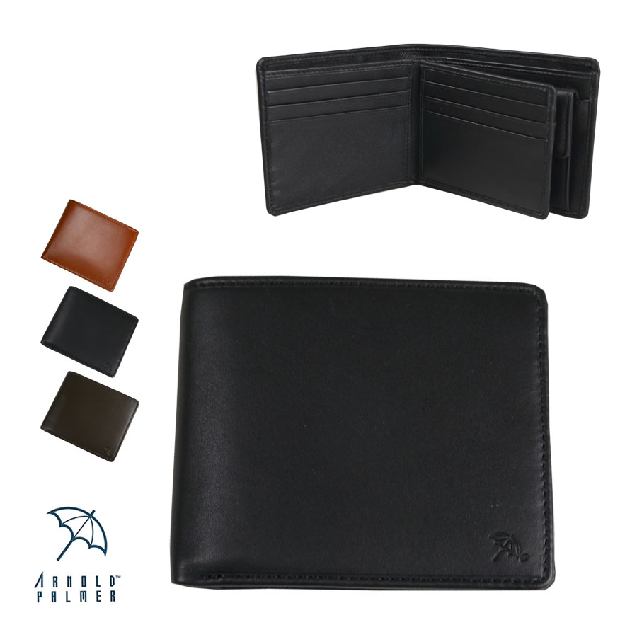 ☆未使用☆ハマノ☆二つ折り財布☆ ブラック☆レザー☆メンズ財布。 Arnold Palmer（アーノルドパーマー） 財布 メンズ 二つ折り ブランド