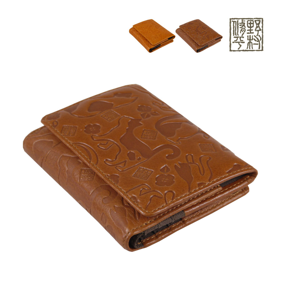 ❀Rei❀　☆新品・未使用☆　motto　本革×コットン 二つ折り財布 財布 レディース 2つ折り ブランド 本革 60代 二つ折り財布