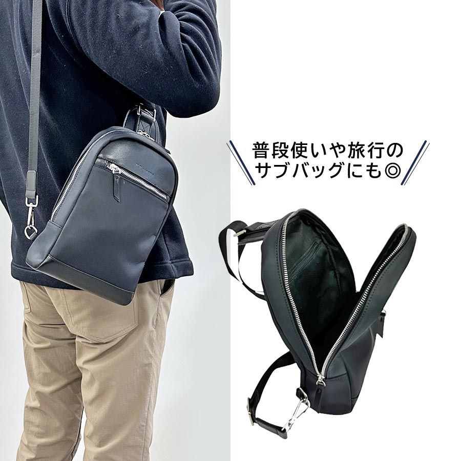 U.P renoma ボディバッグ 革 小型 メンズ 斜めがけ ワンショルダー