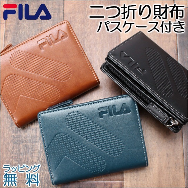 二つ折り財布 メンズ 男の子 FILA フィラ 61fl53 ファスナー小銭入れ ドットグラデーション パスケース付き 財布 プレゼント 子供  修学旅行 通学 通塾 おすすめ