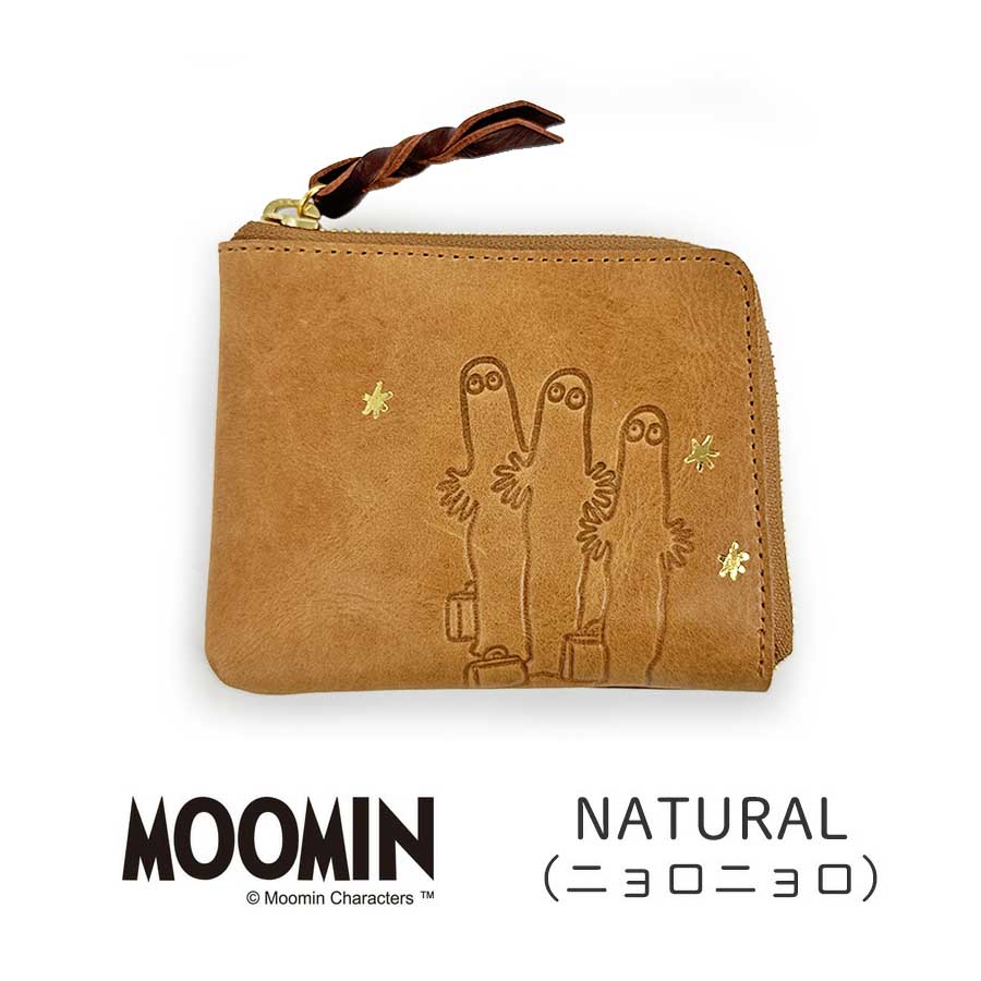 MOOMIN（ムーミン） 財布 レディース ミニ スリム コンパクト 牛革 本