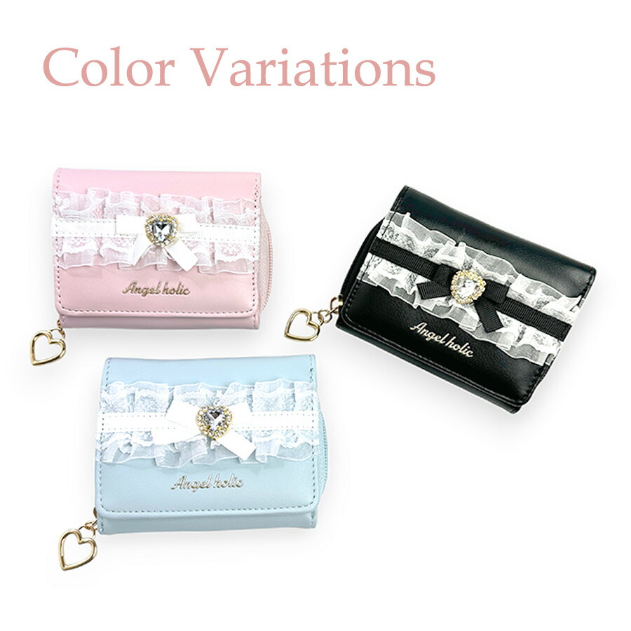 ミニラウンド財布 キッズ 女の子 レディース かわいい リボンハート