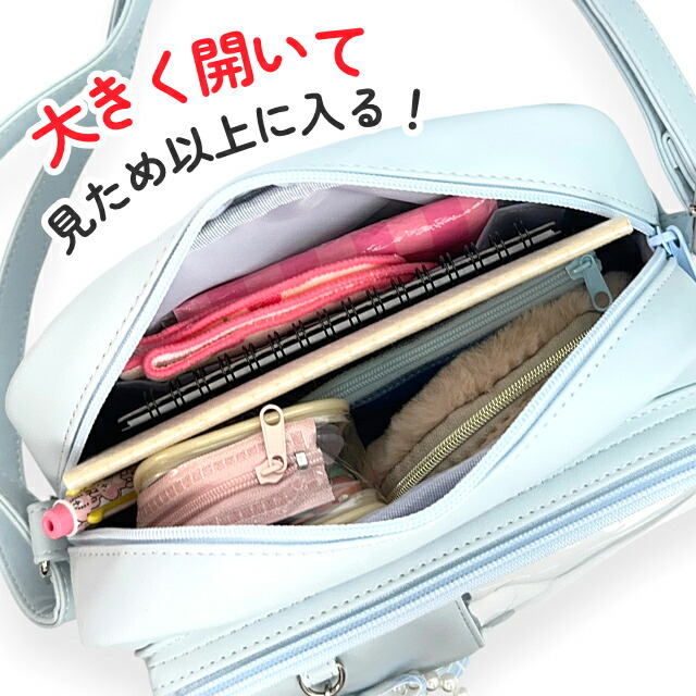 ショルダーバッグ キッズ 女の子 推し活 斜め掛け クリアポケット