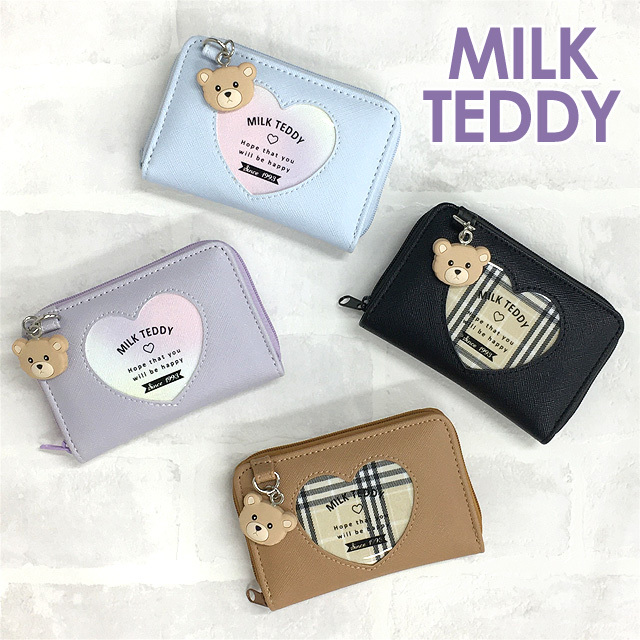 キッズ 財布 女の子 wpq-107 MILK TEDDY ミルクテディ ベアハートシリーズ コインパース お財布 コインケース 小銭入れ かわいい  くま 子供