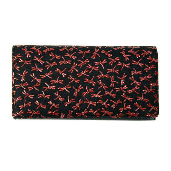 印伝 長財布 レディース/いんでん がま口式小銭入れ付き/605-1/鹿革 漆