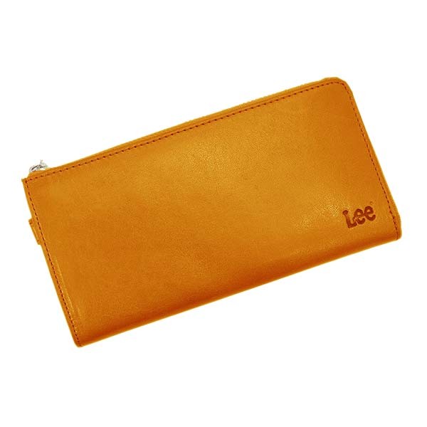 Lee リー 高級イタリアンレザー 長財布 L字ファスナーリアルレザー イエロー Lee リー 長財布 L字 ラウンドファスナー イタリア製牛革を使用
