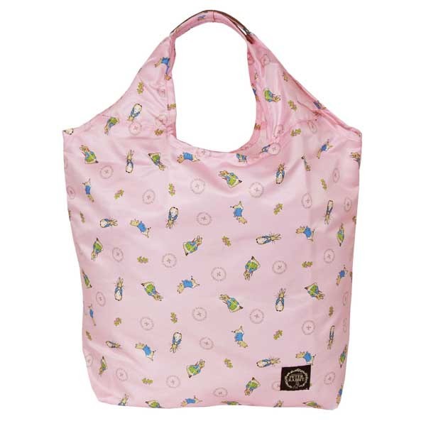 リップストップエコバッグ ピンク/ブラック ショッピングバッグ 折りたたみ エコバッグ お買い物バッグ