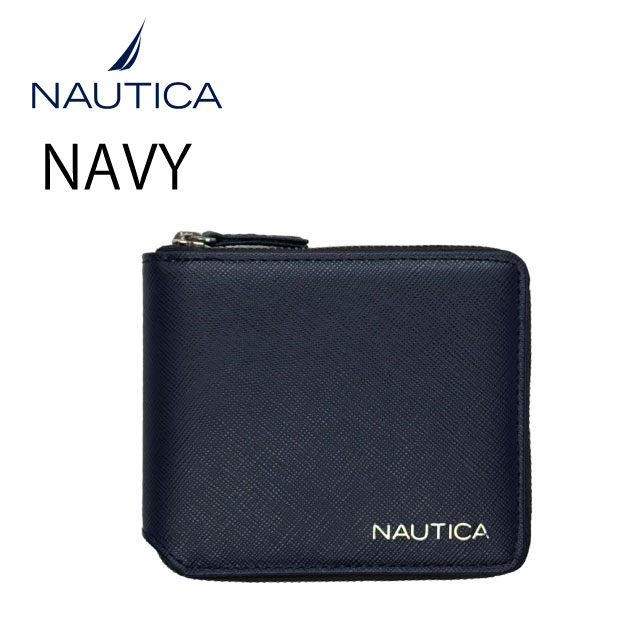 NAUTICA（ノーティカ） 二つ折り財布 ファスナー メンズ 革 2つ折り