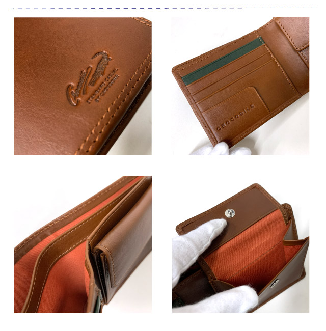 Crocodile（クロコダイル） 財布 メンズ 男性 レザー 二つ折り サイフ