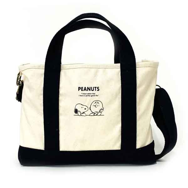 SNOOPY スヌーピー ミニトートバッグ ファスナー付き 多機能