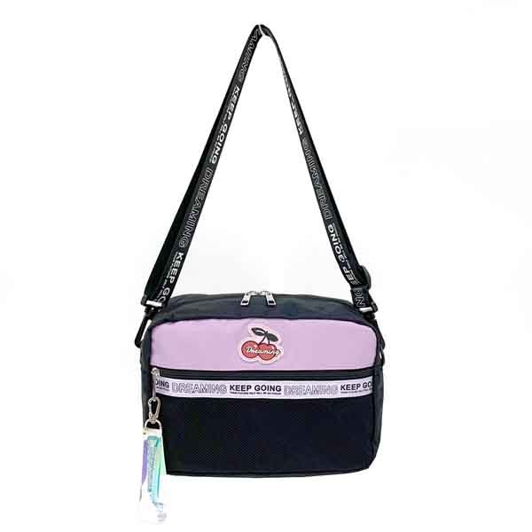 ショルダーバッグ キッズ 女子 小学生 女の子 ポシェット 斜め掛け バッグ ショルダーバック 韓国 紫色 黒 チェリーワッペン ミニショルダー Ksb10 Ksb10 かばんや 通販 Yahoo ショッピング