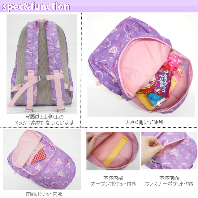 NICE CLAUP ナイスクラップ クマ＆さくらんぼ柄 リュックサック