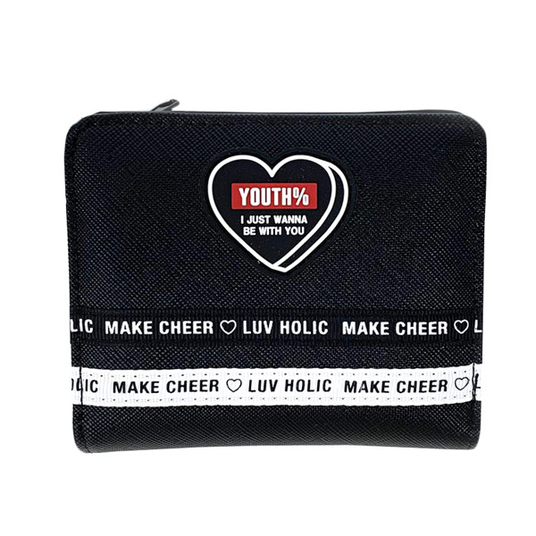 財布 キッズ 女子 二つ折り サイフ 通学 中学生 小学生 オシャレ 韓国 ロゴ 2つ折り財布 黒 紫色 Pop Parlor レイヤーラバーハート 二つ折り財布 Wru 104 Wru 104 かばんや 通販 Yahoo ショッピング