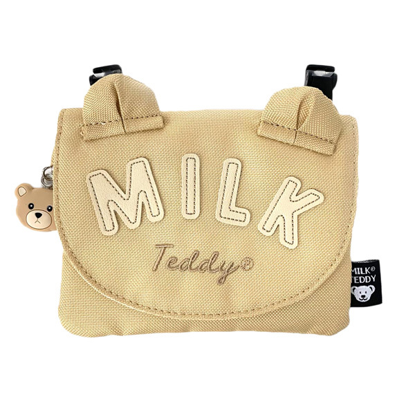 移動ポケット クリップ ポケットポーチ 子供 おしゃれ ショルダー付き マスク入れ くま 黒 紫 MILK TEDDY クマ耳パーカー  フラットショルダー wsk-531 :wsk-531:かばんや - 通販 - Yahoo!ショッピング