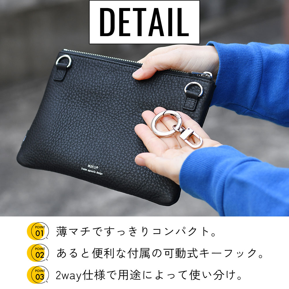 waku ミニショルダーバッグ 本革 レディース WAKU ワク スクエア