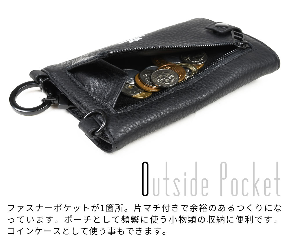 waku お財布ショルダー スマホポーチ 本革 縦型 カード 小銭入れ