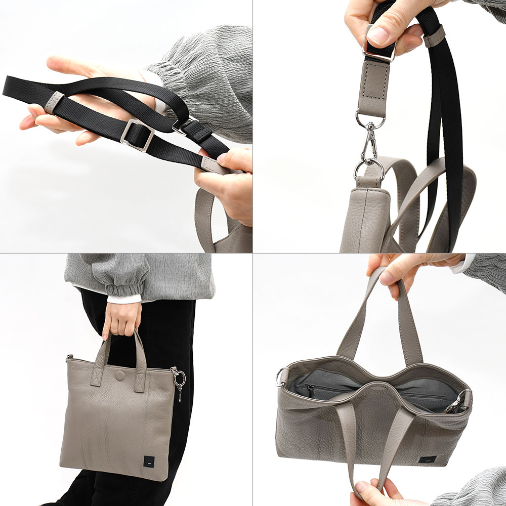 waku 2wayスクエアショルダーバッグ トートバッグ 正方形 小さめ 本革