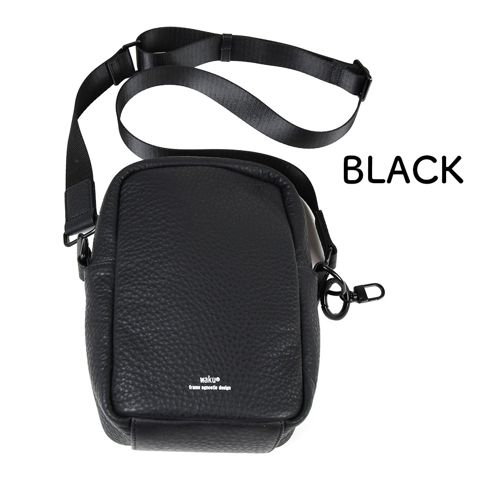hywl CLOCHE クロシェ　ウエストポーチ　ブラック新品 waku 縦長ポシェット 縦型ミニショルダーバッグ クラッチバッグ